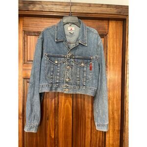 Y2K Crazy Horse Legend cropped Denim Jacket Small
